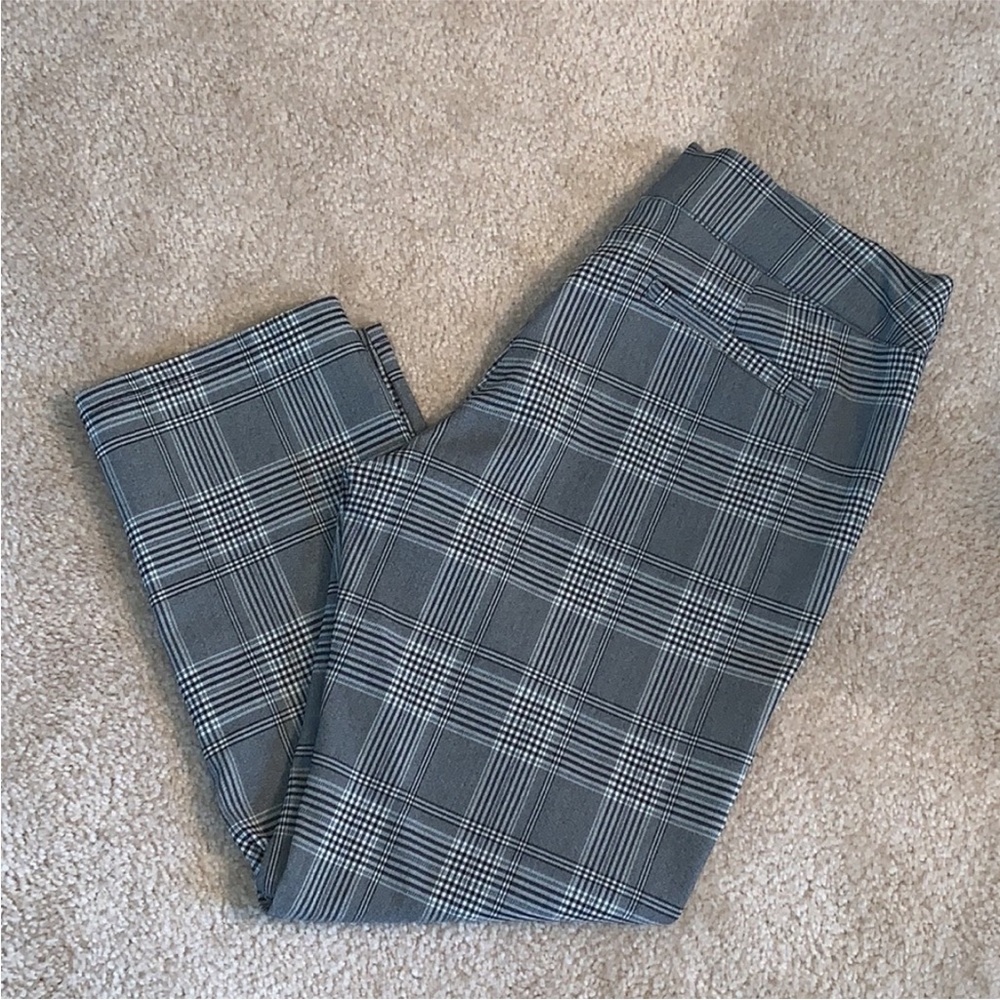 NWOT Simply Vera Vera Wang Women's Charcoal Plaid Tartan Checkered Pants